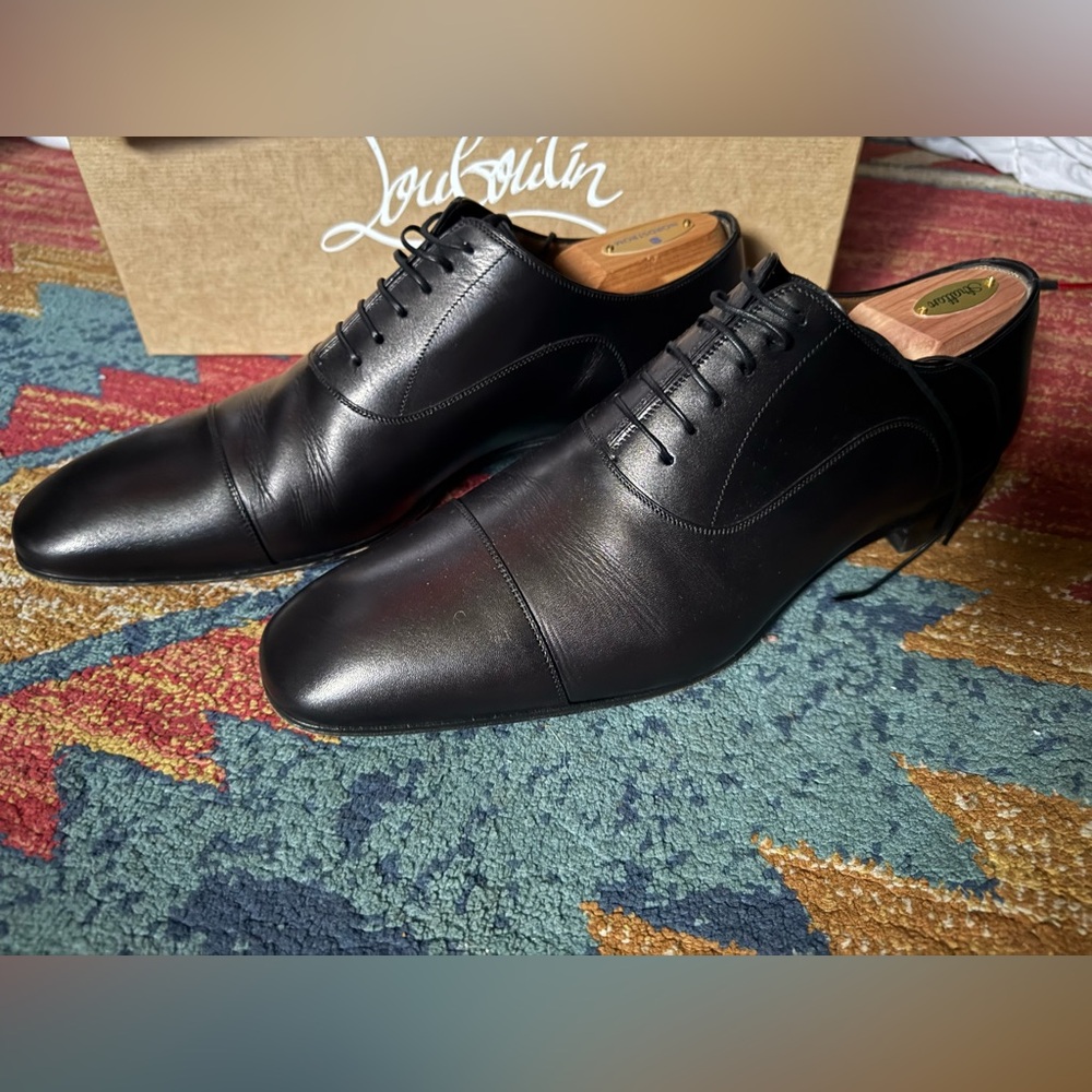 🔥 Christian Louboutin Men's Classic Black Oxfords size 12